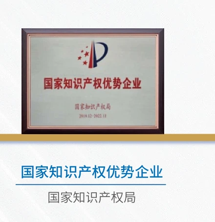National Intellectual Property Advantage Enterprise honor certificate