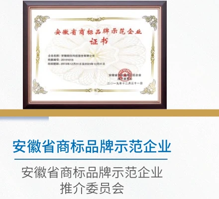Anhui Brand Demonstration Enterprise honor certificate